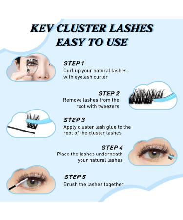 KevKev Lash Clusters 192 Pcs - DIY Eyelash Extensions in Mixed Styles - Thin Band & Soft Lashes - Cloudy & Cirrus D-Mix (8-16mm) - Buy Online on GoSupps.com
