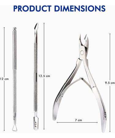 PTP 3 in 1 Cuticle Remover Set - Nipper, Pusher, Scraper | Trimmer Tools - Buy Online on GoSupps.com
