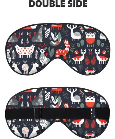 SSIMOO Scandinavian Animals Print Eye Mask - Double-Sided Soft Light Blocking for Better Sleep | International Shipping Available - Buy Online on GoSupps.com