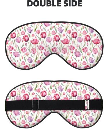 Shop Double-Sided Tulip Flowers Watercolor Sleep Mask | Adjustable & Soft Eye Covers for Perfect Shading & Reduced Eye Edema - International Shipping Available - Buy Online on GoSupps.com