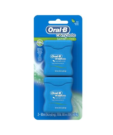 Oral-B Complete Satin Floss Mint 2 Pack 54.6 yd (50 m) Each