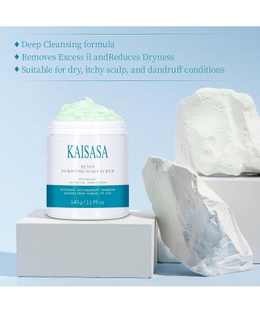 Exfoliating Scalp Scrub Treatment - Sea Salt Coconut Oil & Ginseng for Dandruff Relief | Large 11.99 fl oz | Dry Itchy Flaky Scalp Solution - Buy Online on GoSupps.com