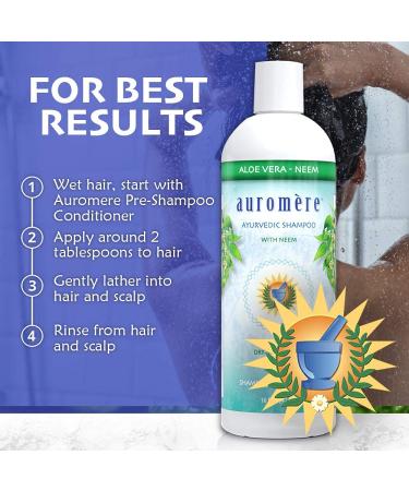 Auromere Ayurvedic Shampoo Aloe Vera Neem - Vegan | Cruelty-Free | Non-GMO | Natural | Gluten-Free | Sulfate-Free | Paraben-Free for Dry to Normal Hair (16 fl oz) - Buy Online on GoSupps.com
