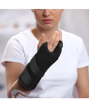Ezy Wrap Boxer Orthopedic Wrist Brace for Women & Men - Medium Right Hand Support Brace with Finger Splints for Metacarpal Fracture, Sprain, or Swelling - Comfortable Black Hand Wrap - Buy Online on GoSupps.com
