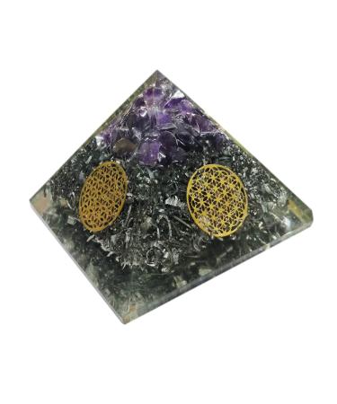 Orgone Pyramid Large Amethyst Crystal Energy Generator EMF Protection Meditation Healing (Vajra)