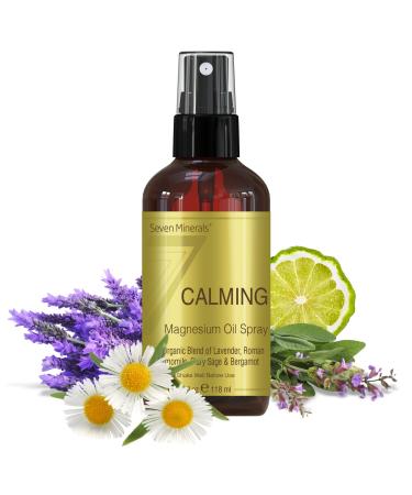 Seven Minerals Calming Magnesium Spray | 100 Percent Natural Essential Oils Blend - Made in USA (Organic Lavender Roman Chamomile Clary Sage and Bergamot) || eBook Included (New) - Buy Online on GoSupps.com