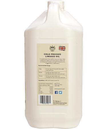 Just Oil Cold Pressed Linseed (Flax) Oil - Supplement for Horses Dogs and Cats 5 Litre - Buy Online on GoSupps.com