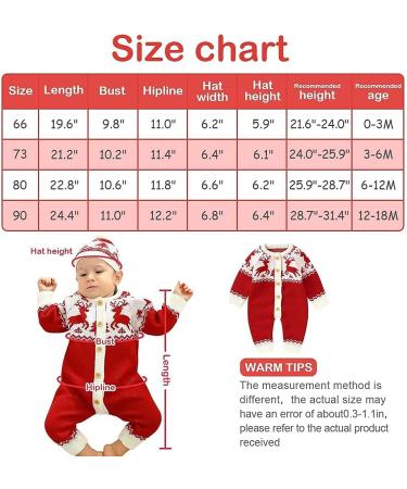 Forthcan Baby Christmas Knitted Sweater Romper Jumpsuit | Newborn Boys Girls Onesies Outfits 3-6 Months | Red-Reindeer - Buy Online on GoSupps.com