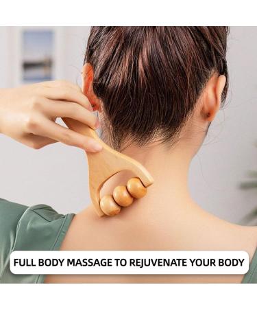 FDCGAS Massage Roller Set - 2-Piece Wood Trigger-Point Scooter for Body & Face - Anti-Cellulite Gua Sha Tool & Fascia Roller with Handle - Buy Online on GoSupps.com
