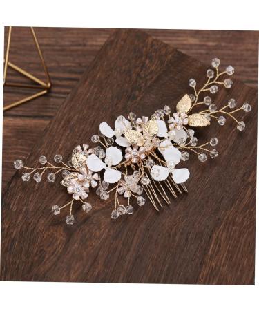 Angoily Rhinestone Hair Comb Wedding Hair Comb Vintage Hair Comb Floral Hair Comb Gold Hair Comb Wedding Pearl Hair Comb Gold Leaf Hair Comb Mori Department Accessories Bride - Buy Online on GoSupps.com