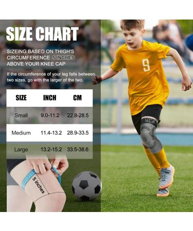 NEENCA Kids Knee Brace Sleeve - Youth Compression Support for Boys & Girls | Patella Gel Pad & Side Stabilizers | FSA/HSA Approved - Large Black - Buy Online on GoSupps.com