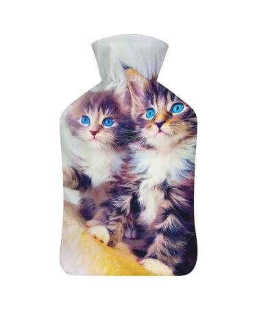 Pretty Cat Hot Water Bottle With Cover Plush Bed Bottle Hand Warmer For Adults And Children 26.5X15.3cm