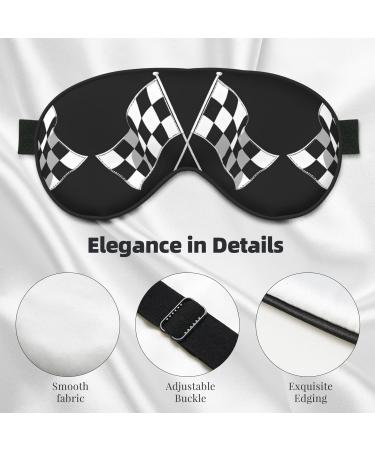 Shop Reusable Sleep Mask Eye for Men & Women - Soft Blackout Covers for Better Sleep Travel Essentials & Gifts | Checkered Flags Pattern - Buy Online on GoSupps.com