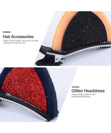 Frcolor Cat Ear Hair Clips - 6 Pairs Glittery Fabric Clips for Girls & Women | Perfect for Daily Wear Parties & Cosplay - Buy Online on GoSupps.com