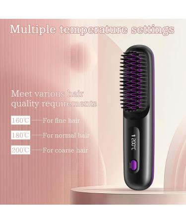 Cordless Hair Straightener Brush - Portable Anion Styling Tool for Women | Lightweight Ceramic Anti-Scald Travel-Friendly Salon Quality - Buy Now - Buy Online on GoSupps.com