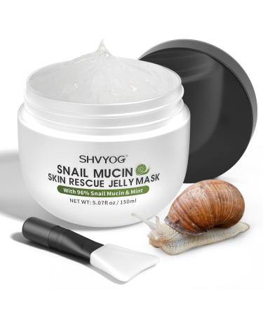 Snail Mucin Mask Snail Rescue Skincare Smooth Jelly Mask Calming Face Mask Hydrating Face Mask with 96% Snail Mucin & Mint Extracts Repairing Skin for Blemishes and Dullness