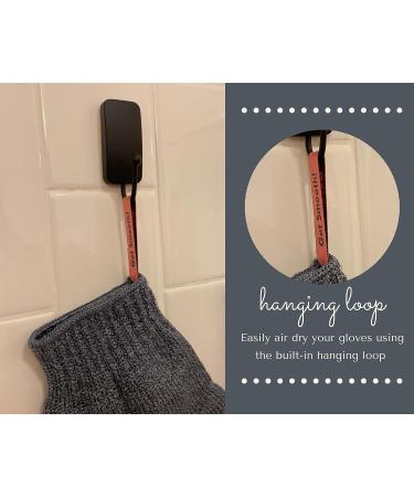 Exfoliating Bath Gloves - 2 Pairs (Medium & Heavy Exfoliation) for Shower, Spa, Massage - Body Scrubber with Hanging Loop - Buy Online on GoSupps.com