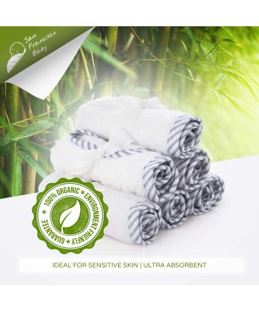 San Francisco Baby 6-Piece Bamboo Washcloth Set - Gentle Face & Bath Towels for Newborns, Toddlers, and Kids - Soft Cloth Wipes for Sensitive Skin - 10x10 Inches - White - Buy Online on GoSupps.com