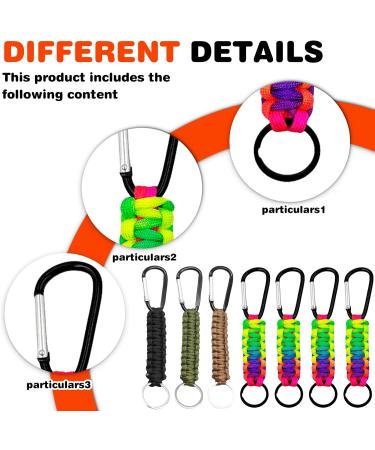 Buy Megyad 10-Piece Paracord Karabiner Set - Colorful Black Green & Khaki Braided Lanyards for Outdoor Camping & Fishing | Top Quality Clips - Buy Online on GoSupps.com