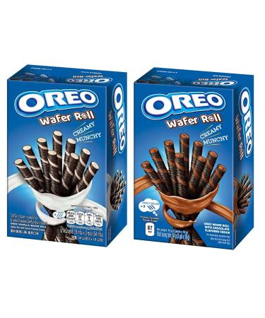 Oreo Wafer Paper Rolls 2 Pack - Chocolate (54g) - Vanilla (54g)