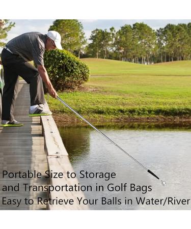FINGER TEN Golf Ball Retriever Pole - Telescopic 15ft Stainless Steel Shaft with Cleaner Pouch - Ultimate Golf Ball Grabber Picker - Buy Online on GoSupps.com