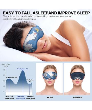 Fishent Sleep Eye Mask for Women Men - Super Soft Silk Sleep Mask for Sleeping Lightweight Comfortable Blindfold Eye Covers for Travel/Shift Work/Nap with Gift Box and Storage Bag Little Bird - Buy Online on GoSupps.com