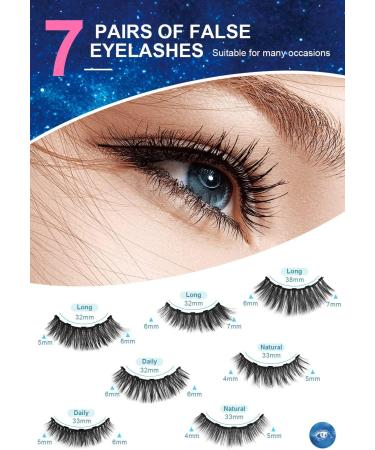 Magnetic False Eyelashes Natural Looking Magnetic Eyelashes Ultra Light and Easy to Use Waterproof False Eyelashes - No Glue Required 7 Pairs  - Buy Online on GoSupps.com