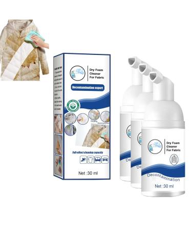 Foam Dry Cleaning Agent For Fabrics Down Coats Down Jacket Wash-Free Foam Spray Dry Foam Cleaner For Fabric Multi-Functional Stain Dry Cleaner Foam Rinse-Free Agent (3 Pcs)