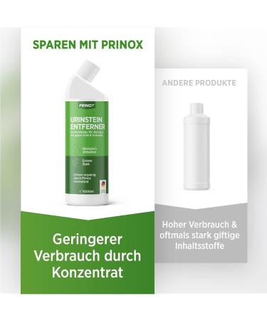 Prinox 4x Urine Stone Remover 1000 ml - Extra Strong Professional Toilet Cleaner & Lime Remover Concentrate - Powerful 4L Solution for Tough Stains - Buy Online on GoSupps.com