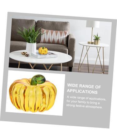 LIFKICH Simulation Glass Pumpkin Glass Crystal Pumpkin Crafts Desktop Home Decoration Photo Props 2pcs (yellow) Halloween Home Decor s Yellow Decor Party Favors Household Products Counter - Buy Online on GoSupps.com