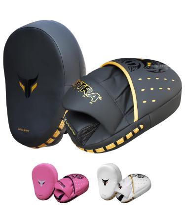 Mytra Fusion Boxing Pads Curved Focus Punching Mitts MMA Muay Thai Boxing Mitts for Kickboxing Training and Kick Pads for Martial Arts. Black - Buy Online on GoSupps.com