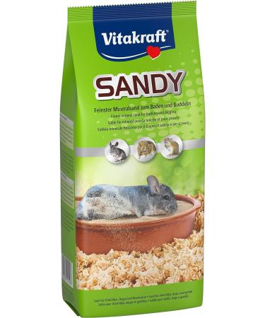 Vitakraft Sandy fine mineral sand for chinchillas for degus for gerbils particularly gentle on fur (1x 1kg)