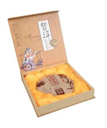 HQZM Yunnan Bulang Aged Fragrance Mature Cake Puer Tea 357g The Soft And Sweet Aroma Of Aged Puer Tea
