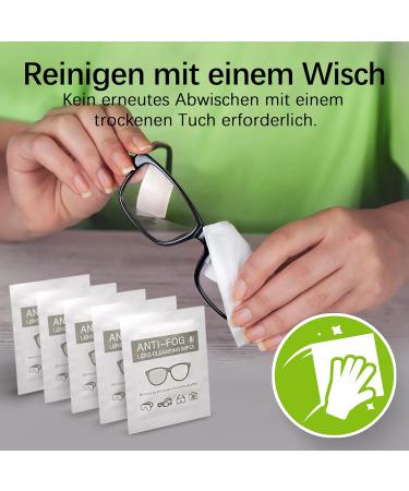 Anti-Fog Cleaning Towels for Glasses & Screens - 100 Individually Packed Travel Towels (50 Green 50 Anti-Fog) - Buy Online on GoSupps.com