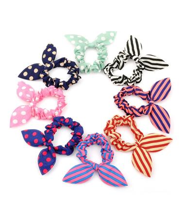 Frcolor 20pcs Elastic Hair Ties with Bunny Ears Women Girls