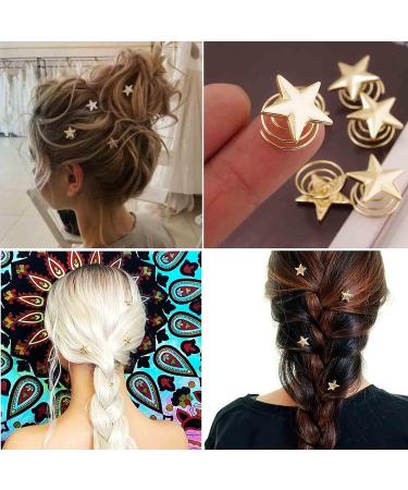 Yheakne Boho Star Hair Coils - Spiral Swirl Hair Pins | Gold Hair Studs for Women and Girls | Decorative Hair Accessories 5Pcs - Buy Online on GoSupps.com