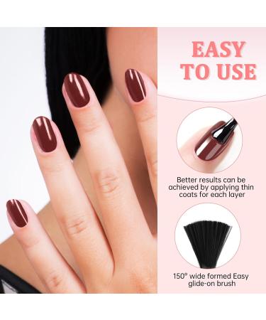 LKE Gel Nail Polish Kit with 72W UV Lamp - 6 Pink Truffle Colors, Glossy & Matte Top Coat - Manicure DIY Set for Women - Buy Online on GoSupps.com