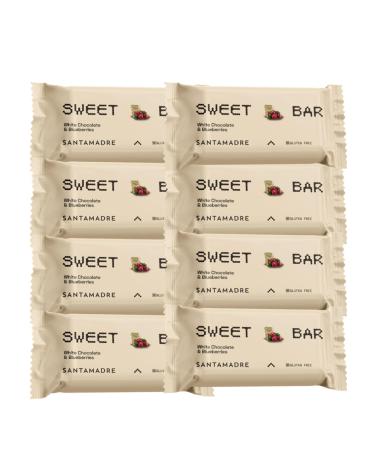 SANTA MADRE | SWEET BAR | Oat Energy Bar | Triple Chocolate, White Chocolate & Blueberry and Roasted Apple Flavors | Gluten Free/Palm Oil | 8 * 60g, 480g (White Chocolate & Blueberry)