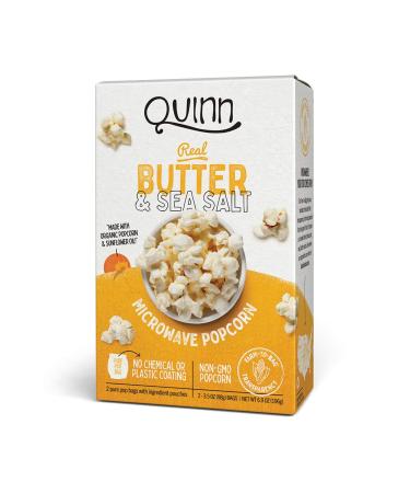 Quinn Microwave Popcorn - Made with Organic Non-GMO Corn - Real Butter & Sea Salt, 6.9 Ounce (Pack of 1) Butter & Sea Salt 6.9 Ounce (Pack of 1)