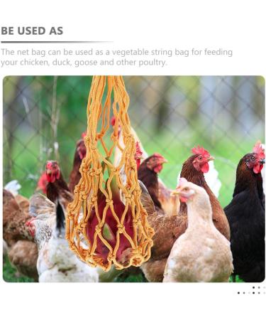 SEWOART 3pcs String Parrot Hooks Poultry Feeder Bags Hanging Feeder for Hens Net Bag Mesh Chicken Feed - Buy Online on GoSupps.com