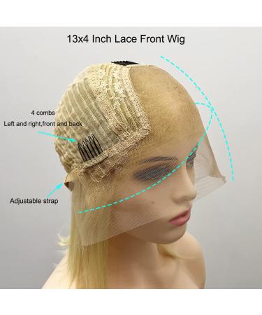 Blonde HD Lace Front Bob Wig 8 Inch | Natural Hairline | Brazilian Virgin Human Hair | Lovigs - Buy Online on GoSupps.com