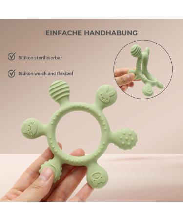 Caja Bei ring Baby | BPA-Free Silicone Teething Toy | Animal Motif Bite Ring for Dental Relief | Perfect Baby Grip & Chew Toy - Buy Online on GoSupps.com