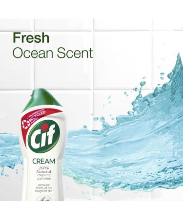 Cif Original Cream Multi Purpose Cleanser Pack of 8 enriched with fresh ocean fragrance made with 100% natural cleaning particles for gentle and reliable cleaning - Buy Online on GoSupps.com