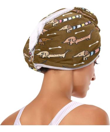 Cute Doodle Puppy Dry Hair Cap & Towel Set | Quick Drying Super Absorbent Soft & Comfortable | 2 Piece with Button Headband - Buy Online on GoSupps.com