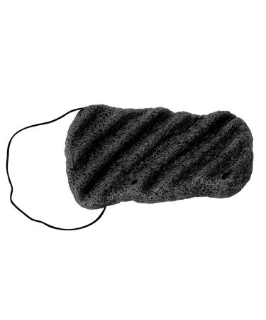 ZJchao Konjac Bathing Exfoliating Sponge Konjac Wash Body Pure Gentle Cleaning Sponge Sponge Massage Tools for Body Cleaning and Care Facial Cleansing (Long Waves Black Long waves black (dry)