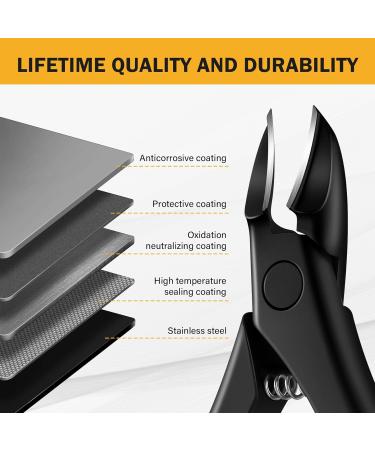 BEZOX Toe Nail Clippers for Thick Toenails Ergonomic Ingrown Toenail Scissors Podiatrist Recommended Ideal for Seniors Black - Buy Online on GoSupps.com