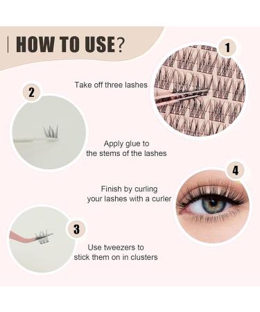 Shop Wispy Cluster Lashes - 144 Pcs Natural Individual Eyelashes | 12mm C D Curl DIY Extensions | Super Thin Band | International Shipping - Buy Online on GoSupps.com
