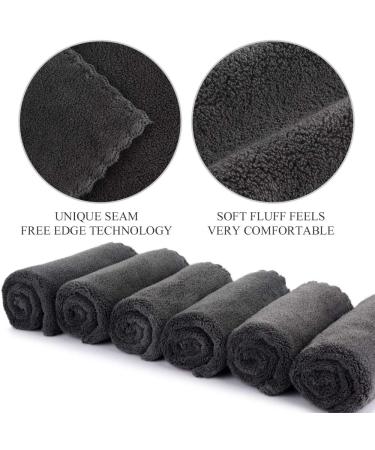 Sunland Microfiber Wavy Make-Up Remover | Reusable Facial Cleaning Cloths - Dark Gray 30x30 cm (6 Pack) for All Skin Types - Buy Online on GoSupps.com