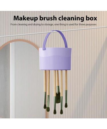 Make Up Sponge Cleaner 3 In 1 Silicone Countertop Makeup Cleaning Bowl - Cleaning Box with Handle Multifunctional Makeup Brush Cleaning Bowl for Cleaning Drying and Storage Huaxingda Purple - Buy Online on GoSupps.com