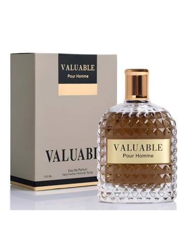 Valuable Men's Cologne Bold & Sophisticated Scent Perfume for Men With Citrus Spice And Woody Notes 3.4 Fl Oz Fragrance For All Occasions Valuable Men 3.4 Fl Oz (Pack of 2)